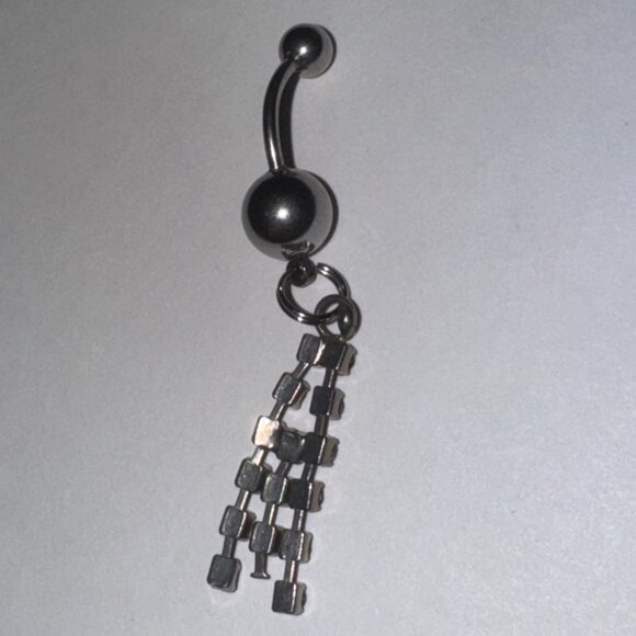 Rhinestone Dangle Belly Ring - Picture 6 of 8